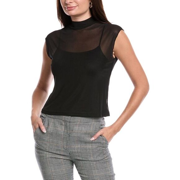 Kenneth Cole Womens  Layer Mock Neck Tank, Black - Picture 1 of 3